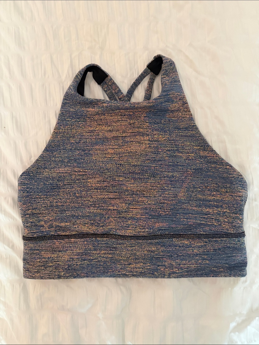 lululemon athletica Heathered Navy High-Neck Sports Bra